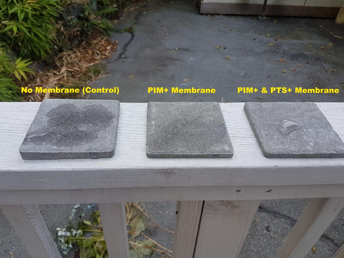 Water Resistance Test: PTS+ vs PIM+ vs Untreated Concrete